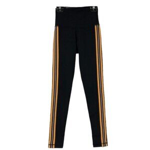TNA Aritzia Atmosphere leggings solid  black with yellow side stripes XXS